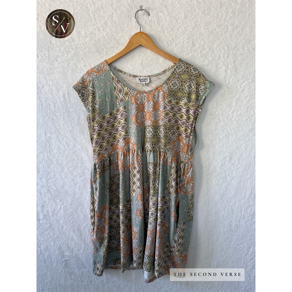 Known Supply Misty Patchwork Dress Sleeveless Boho Size XL - Picture 2 of 9